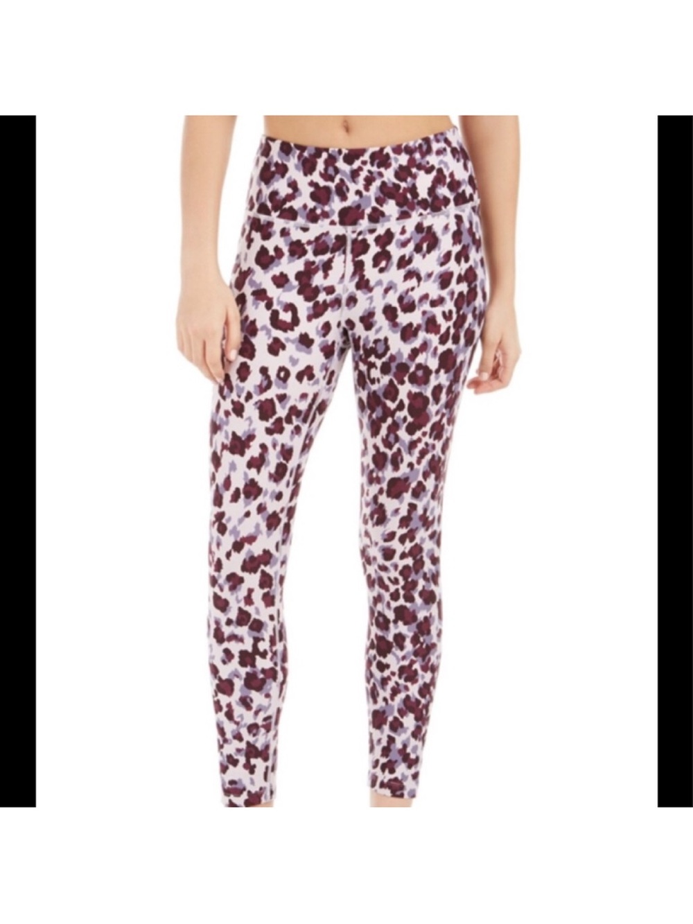 Calvin Klein White and Burgundy Leopard Print Leggings